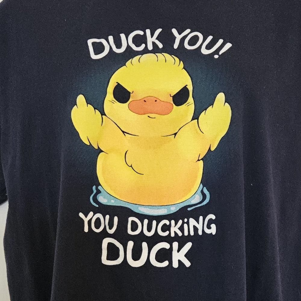 Mens/Unisex XL Navy Blue Duck You T-Shirt Tee